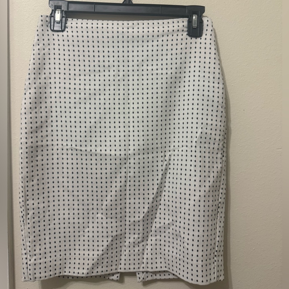 Express White and Black Polka Dot Pencil Skirt